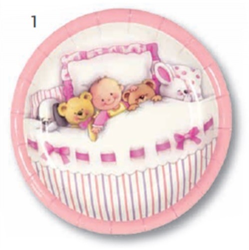 Piatti carta baby - baby, rosa